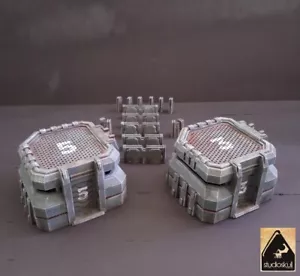 Juegos de guerra terreno búnker paisaje de ciencia ficción impresos en 3D 28 mm/32 mm pintados - Imagen 1 de 13