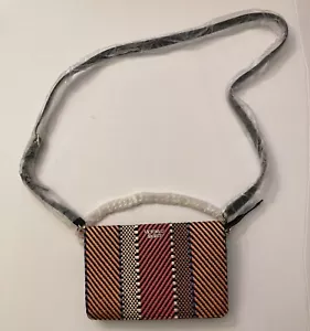 Borsa a tracolla Victoria's Secret in paglia intrecciata colorata edizione limitata nuova con etichette catena - Foto 1 di 4