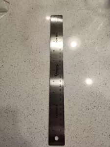 Penway Flexibler Rutschfester Edelstahl 12" Lineal Griff Rückseite Silber NEU - Bild 1 von 6