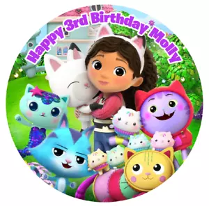 Gabby's Dollhouse 19cm round cake edible personalised image topper ICING SHEET - Picture 1 of 1