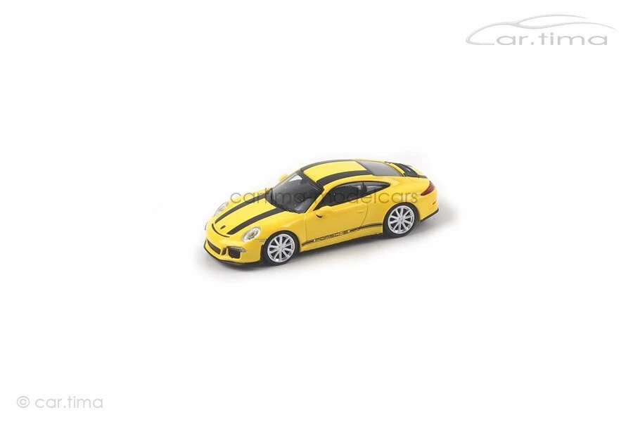 Porsche 911 (991) R Racing Giallo/Dekorstreifen Nero Minichamps 1:87 870066222 - Immagine 1 di 4