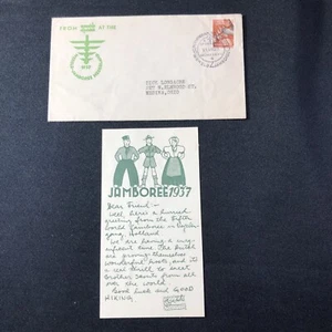 Pfadfinder 1937 Welt Jamboree Umschlag & Briefmarke Wereld Jamboree Nederland WSJ - Bild 1 von 9
