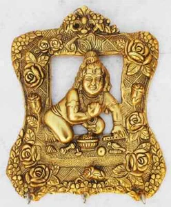 Krishna Wandhänger Aluminium Prunkstück Schlüsselhalter Wohnkultur 7,9 * 1,2 * 9 Zoll - Bild 1 von 2