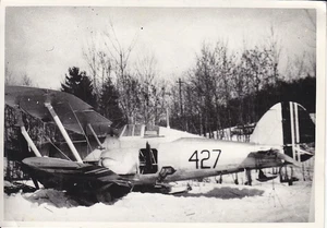 Foto Flugzeug Gloster Gladiator Norwegen Luftwaffe Abschuß durch H.Lent 9.4.40 - Bild 1 von 2