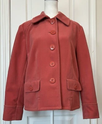 Chaqueta Blazer CHICO’S Salmón Talla 1 Mediana Botón Forrada Frontal Bolsillos Clásicos Foto 1 de 4