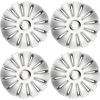 4 x Grey Silver Wheel Trims Hub Caps 16" fits Citroen C1 C2 C3 C4 Saxo - Image 1 of 3