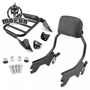 MOFUN 15" Backrest Sissy Bar Luggage Rack Docking For Harley Softail 2018-2024 - Picture 1 of 6