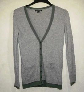 Banana Republic Cardigan Sweater Women M Blue Gray Wool Cashmere Blend V-Neck - Picture 1 of 11