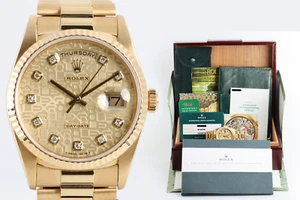 Rolex Day-Date 18238 18k Yellow Gold Diamond Jubilee Dial 36mm Watch (1996) - Picture 1 of 10