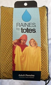 RAINES TO TOTES ADULT SIZE PONCHO, YELLOW, ONE SIZE FITS MOST - Picture 1 of 3