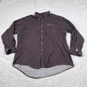Wrangler FR Shirt 2XL XXL Brown Red CAT 2 2112 Flame Resistant ARC Button Up - Picture 1 of 13