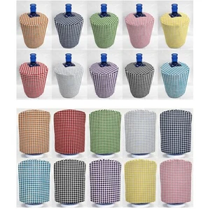 Checked Gingham Water Bottle Cover for 3- or 5-Gallon Bottles (10 Colors) - Picture 1 of 5