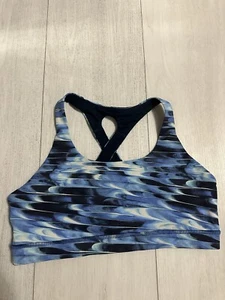 Lululemon Time To Sweat Sports Bra Tidal Multi Sz 12 - Blue White - Picture 1 of 5