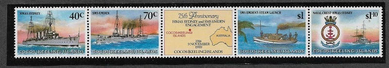 Cocos(Keeling)Islands 1989 German Cruiser Emden-Ships - World War I mnh Foto 1 de 1