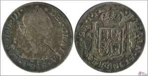 España Carlos III 2 Reles 1788 IJ Lima Ag MBC / VF 1286 - Picture 1 of 1