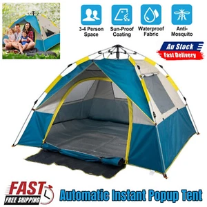 3-4 Person Tent Camping Auto Instant Pop Up Shelter Hiking Fishing Shade Outdoor - Picture 1 of 14