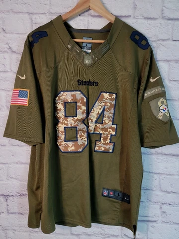 Nike On Field Jersey STEELERS Large Salute To Service MILITARY 84 ANTONIO BROWN Cover