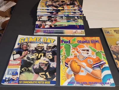 1999 Tom Brady Michigan Program Lot Of 11 2000 Orange Bowl Notre Dame Ohio St.  - Image 1 of 4