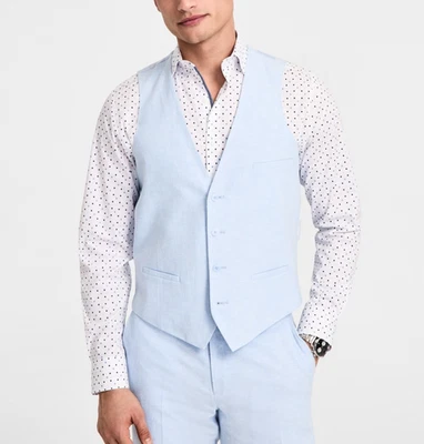 Chaleco Traje Bar III Slim-Fit Lino Precio de venta sugerido por el fabricante 115 USD Talla M # 6A 2399 Blm Foto 1 de 4