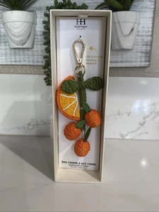 Llavero Haute Hippie Cuentas Rafia Naranjas Bolso Dije - Imagen 1 de 4