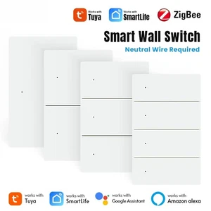 Zigbee Interruttore Luce Parete Smart Switch Controllo Vocale Neutro Lavoro Alexa Google - Foto 1 di 33