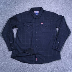 DIXXON FLANELLA PINHEAD camicia donna taglia XLarge nera manica lunga con bottoni - Foto 1 di 12