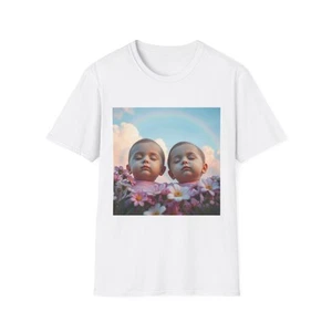 T-shirt unisex Dreamy Floral Twins Softstyle, regalo carino, abbinamento famiglia [...] - Foto 1 di 5