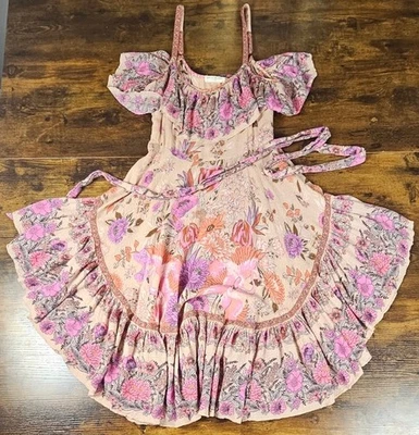 Vestido SPELL & THE GYPSY Siren Song Tirantes Boho Floral Flamenco Rosa Púrpura Med Foto 1 de 4