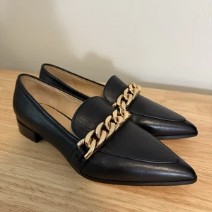 Jo Mercer Columbia Halbschuhe Damen 38 US 7 schwarz spitz zulaufend Kette Leder - Bild 1 von 7