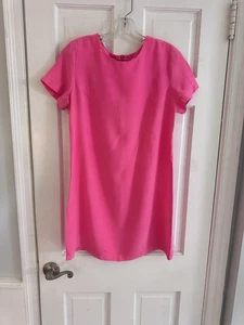 Mini robe Amanda Urichard rose vif 100% soie taille S luxe resort chic Barbie - Photo 1/11