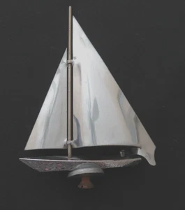 Hazel Atlas Ships Sailboat Chrome Sail For Ashtray With Hardware 1930's - Picture 1 of 7