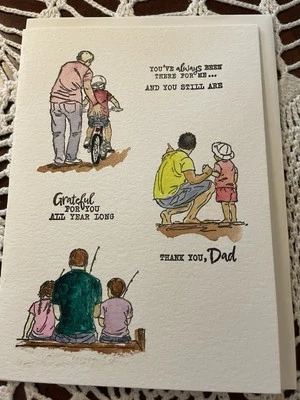 Tarjeta de felicitación acuarela de Joy Delaurelle Día del Padre en blanco 5x7 Foto 1 de 2