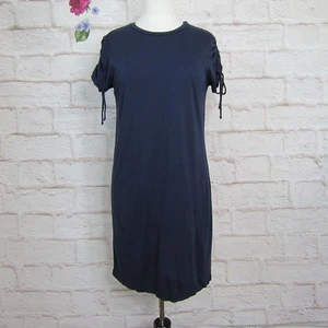 NEW! MICHAEL STARS size S Zoie Tee Dress w/ruched sleeves - Admiral Navy Blue - Picture 1 of 6