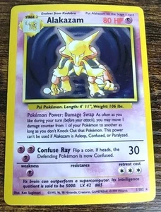 Pokemon Base Set Unlimited Alakazam 1/102 Holo Rare LP/NM - Picture 1 of 5
