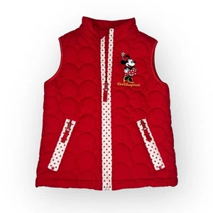 Walt Disney World Red Minnie Mouse Girls Quilted Vest Size Small / 8 - Picture 1 of 7