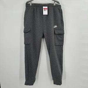 Nike Sportswear Men's Club Fleece Cargo Pants Charcoal Heather/Anthracite Size L - Picture 1 of 8