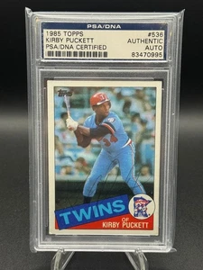 ⚾️ Signed Kirby Puckett 1985 Topps Rookie Autograph #536 🔥 PSA/DNA Authentic - Picture 1 of 5