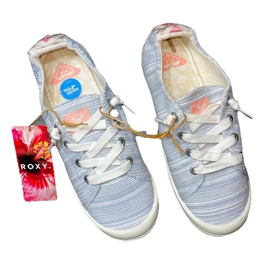 Roxy Blue White Pink Lace Up Slip On Casual Sneakers NWT Ladies US 6.5 - Image 1 of 4