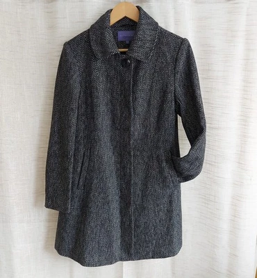 Autonomy Women's  Mid-Length Pea Coat Size 12 Black White Mix - Image 1 of 4