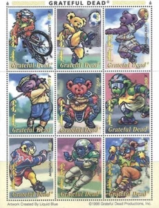 Mongolia #Mi2812-Mi2820 MNH M/S 1998 Grateful Dead Bears [2330 YT2298-YT2306] - Picture 1 of 1