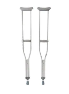 High Quality Aluminum Crutches Latex Free, Fits Adults 5'2"-5'10" Fast Shipping! - Picture 1 of 2