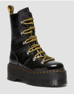 Dr Martens Ghilana Max Boots Womens Size 6 Black Patent Leather Platform NEW - Picture 1 of 18