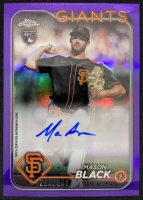 2024 Topps Chrome Update Purple Mason Black Rookie Auto 219/250 - Image 1 of 2