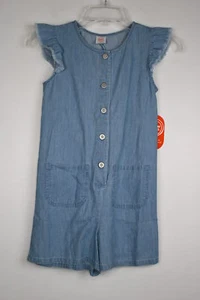 Girl's Wonder Nation Ruffle Sleeve Romper Blue M(7-8) - Picture 1 of 4
