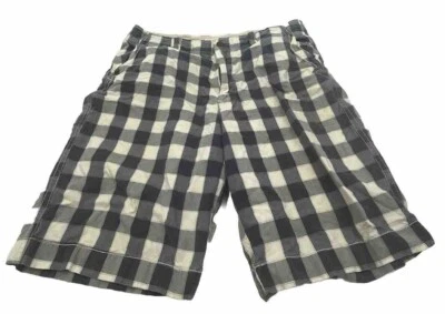Мужские шорты American Eagle Outfitters, синие, клетчатые, клетчатые, размер 38 - б/у - Изображение 1 из 4