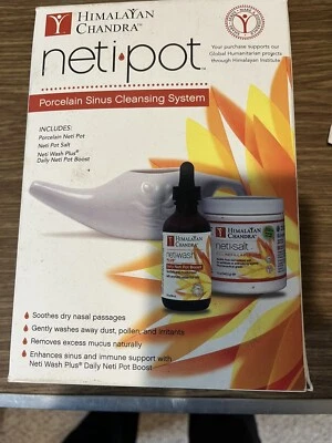 Himalayan Chadra Neti Pot Porcelan Sinus Cleaning System Plus Inhale- Brand New  - Image 1 of 4