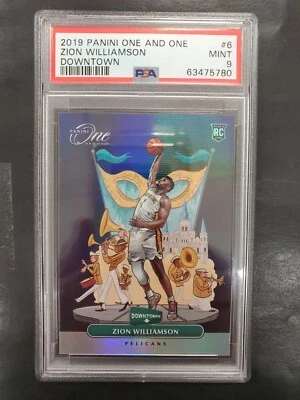 2019-20 Panini One And One Zion Williamson #6 Downtown Rookie RC PSA 9 Resubmit  - Image 1 of 2
