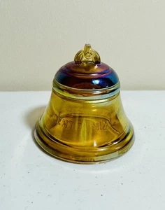Telephone Centennial Bell 1876-1976 Carnival Glass Vintage Paperweight - Picture 1 of 7