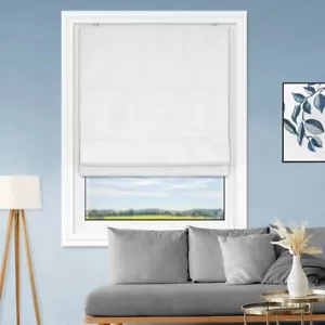 Matinss Paralumi Romani per Finestre, Bianco 23"x64",Elegante Oscuramento Tonalità Romane - Foto 1 di 8