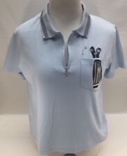 K.T. Golf by Keneth Tool Womens P/S Blue Polo Shirt With Golf Embroidery   D8